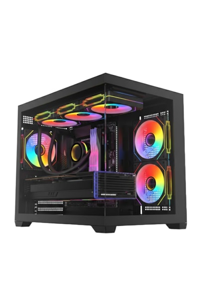Terranova Kumandalı 6 Rgb Fanlı Nova Siyah Midi Tower Cam Panel Gaming Oyuncu Bilgisayar Kasası