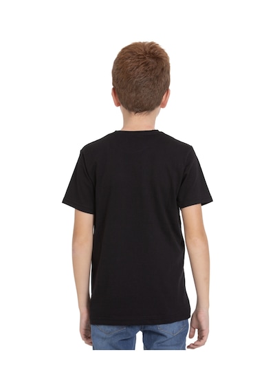 Zaytoon Unisex Çocuk Kısa Kollu Yan Renki Kübbet'ü Sahra Nakışlı Tişört Siyah