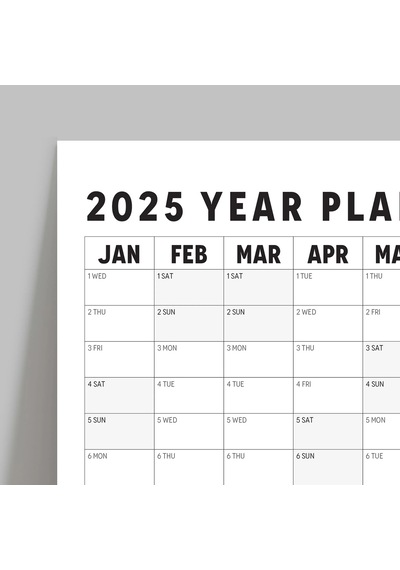 2026 Yıllık Planlayıcı Duvar Takvimi, Aylık Planlayıcı Aile Takvimi, Siyah Beyaz Takvim