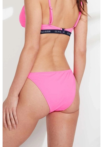 U.S. Polo Assn. Kadın Pembe Kalın İpli Bikini Alt Pembe