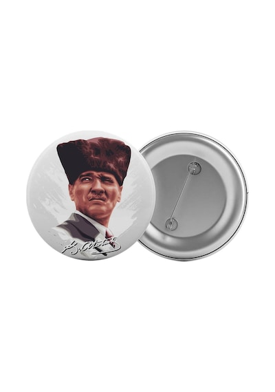 Mustafa Kemal Atatürk Çanta Rozeti 20 Adet En Büyük Boy 5.8cm İğneli Broş