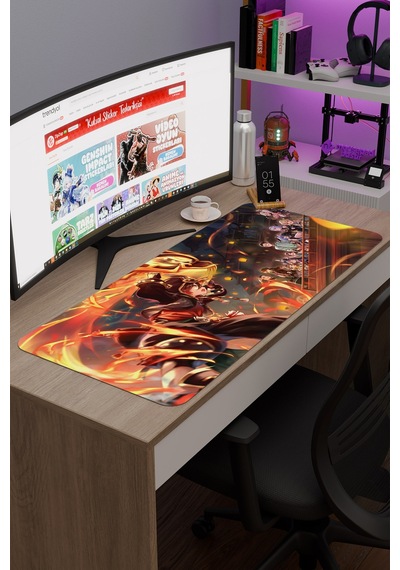 Gaming Genshin Impact Anime Gacha V1 - 90x40 Xxl Gaming Mouse Pad Fare Altlığı