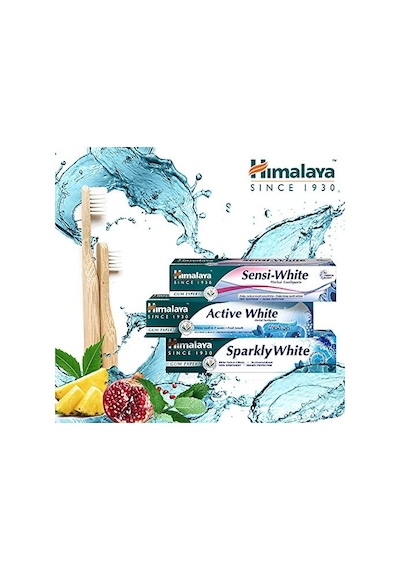 Himalaya Since 1930 Işıltılı Beyazlık Bitkisel Beyazlatıcı Diş Macunu, Florürsüz, Parabensiz, Bitkisel Enzim, 75 Ml 3 Paketi