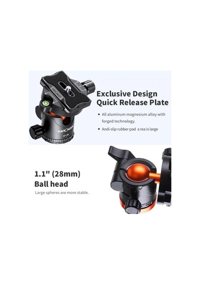 K&f Concept - Sa254t2 185cm Alüminyum Kompakt Tripod Kf09.090