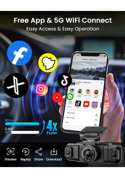 Iıwey N5 Araç Kamerası 4 Kanallı 360 Araba İçin Kamera - 1080p Ön, Arka, İç, Yanlar - Gece Görüşü, G-sensörü, Park Modu, 5g Wifi Ve Uygulama, Dahil. 128gb Sd Kart Iıwey N5 Araç Kamerası 4 Kanallı 360 Araba İçin Kamera - 1080p Ön, Arka, İç, Yanlar - Gece Görüşü, G-sensörü, Park Modu, 5g Wifi Ve Uygulama, Dahil. 128gb Sd Kart