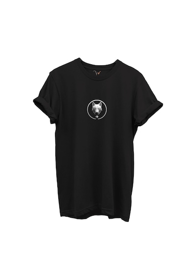 Kurt Ve Türk Özel Koleksiyon Serisi-10 Tasarım Baskılı %100 Pamuk T-shirt Siyah