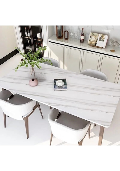 Açık Mermer Desenli Yapışkanlı Folyo - 60 Cm X 5 Mt Su Geçirmez Kaplama Kağıdı Çok Renkli