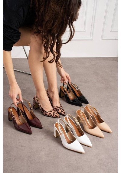 Myshoes Yeni Sezon Stiletto Topuklu Ayakkabı 9 Cm Leopar