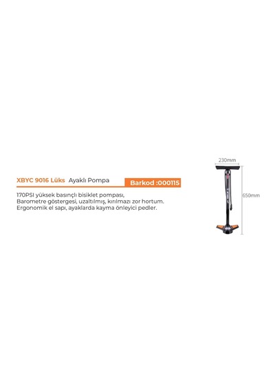 Xbyc 9016 Lüx Büyük Ayaklı Pompa 170PSI Yüksek Basınçlı Pompa Xbyc 9016 Lüx Büyük Ayaklı Pompa 170PSI Yüksek Basınçlı Pompa