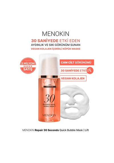Aydınlık&sıkı Görünüm Sunan Kolajen İçerikli Köpük Maske Menokın 30 Seconds Quick Bubble Mask Lift