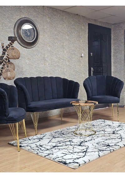 Zafir Gold Kaplama Tel Ayak Papatya Çay Seti Koltuk Takımı , Balkon, Salon, Ofis, Cafe Koltuk Takımı Siyah Zafir Gold Kaplama Tel Ayak Papatya Çay Seti Koltuk Takımı , Balkon, Salon, Ofis, Cafe Koltuk Takımı Siyah