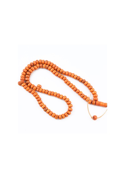 Şimşir Ağacı Boyalı Turuncu 99luk Tekerlek Kesim 10x6mm Namaz Tesbihi Turuncu