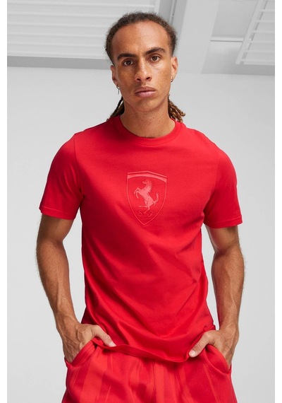 Puma Ferrari Race Big Shield T Kırmızı Erkek Kısa Kol T-Shirt 000000000101909179