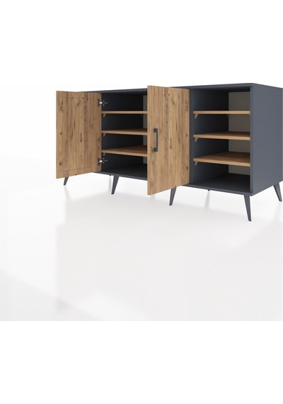 Kronos Konsol 9 Raflı 2 Kapaklı 176x59x83 Antrasit-çam/çam Çam/çam Kronos Konsol 9 Raflı 2 Kapaklı 176x59x83 Antrasit-çam/çam Çam/çam