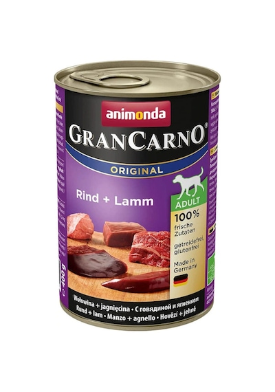 Animonda Gran Carno Sığır Etli ve Kuzu Etli Yetişkin Köpek Konservesi 400 G