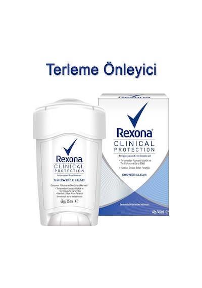 Rexona Clinical Protection Shower Clean Antiperspirant Krem Deodorant 45 ML