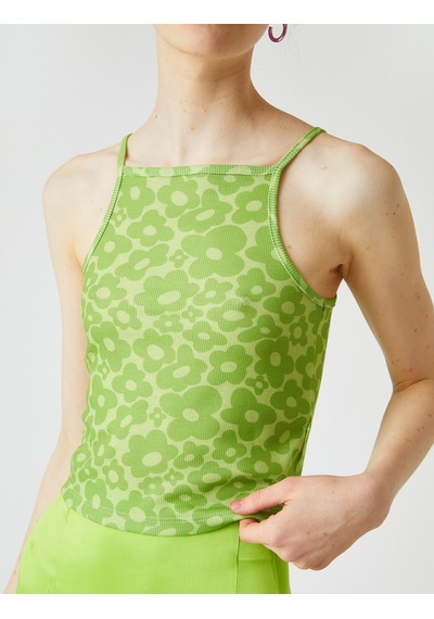 Koton Halter Yaka Atlet Yeşil Desenli 2sal30229ık Yeşil