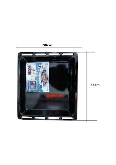 Nüsse 47x35 Cm Ankastre Fırın Tepsisi Dikdörtgen Emaye Tepsi Arçelik Beko Siyah