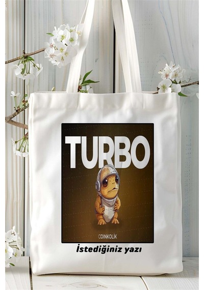 Art Hediye Turbo Baskılı Bez Çanta Omuz Çantası Kişiye Özel Desen 3 Çok Renkli