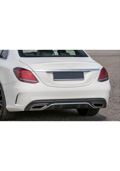 Mercedes C Serisi W205 Makyajsız Görünüm Amg Arka Tampon + Difüzör + Egzoz 2015 2022 Boyasız