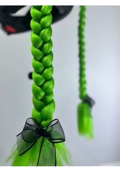 Motor & Motosiklet Çift Yeşil Örgü Saç Kask Dış Aksesuarı Diğer