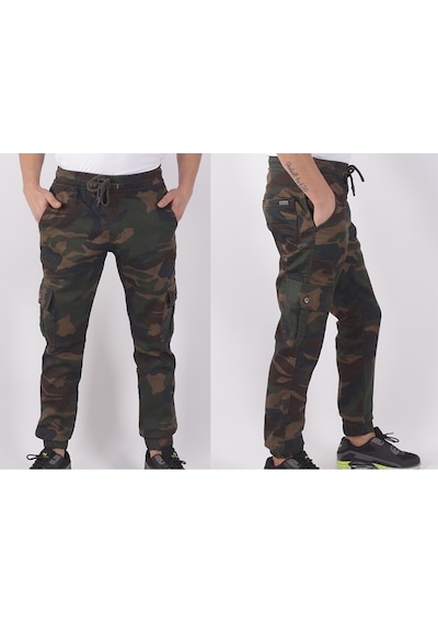 Black Steel,Bel-Paça Lastikli,Cepli Kamuflaj Pantolon-91000