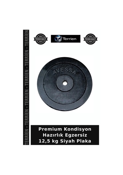 Premium Kondisyon Hazırlık Egzersiz 12,5 Kg Siyah Plaka