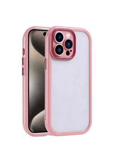 Apple Uyumlu iPhone 15 Pro Kılıf Kamera Korumalı Renkli Kenar Ve Çerçeve Tasarımlı Redclick Vitamin Kapak - Mürdüm