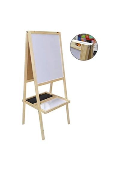 Panda 35x50 Ahşap Ayaklı Çatı Tipi Sepetli Yazı Tahtası Beyaz-siyah Pan299