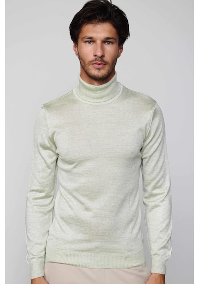 Tudors Slim Fit Tam Boğazlı Yaka Düz Yün Gri Erkek Kazak-29549-gri Gri