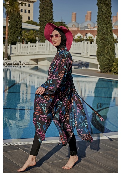 Remsa Neon Şifon Kimono Pareo Rms-rp013-26 Siyah