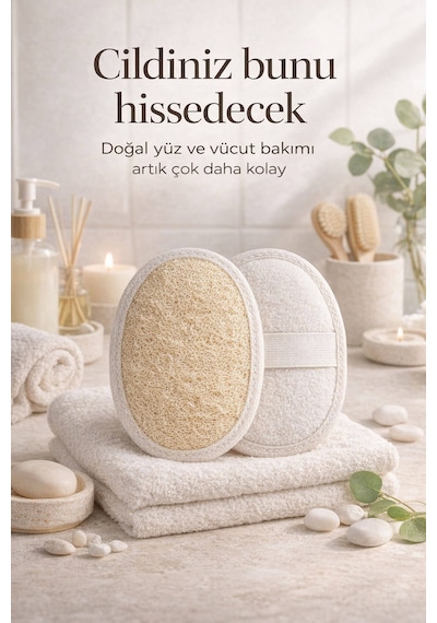 Mini Doğal Bakım Seti - Yüz Kesesi + Vücut Kesesi - Arındırıcı Peeling & Gözenek Sıkılaştırıcı 2'li Set