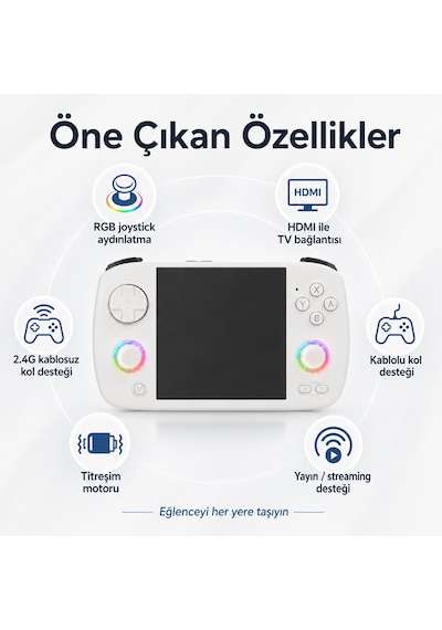 Rg Cubexx El Oyun Konsolu 3.95 İnc Ips Ekran, Retro Mini Oyun Konsolu