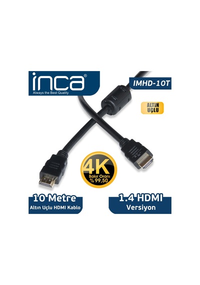 Inca Imhd-10T 10M Hdmi 1.4V 3D Altin Uclu  Kablo