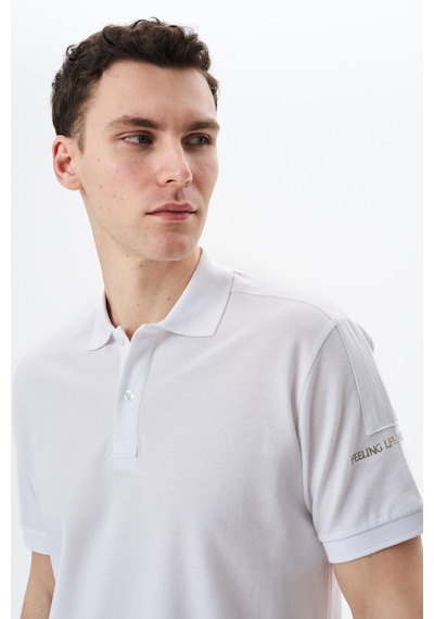 AR-MA Arma Erkek Regular Fit % 100 Pamuk Pike Polo Yaka Tişört Y29374355202 Beyaz