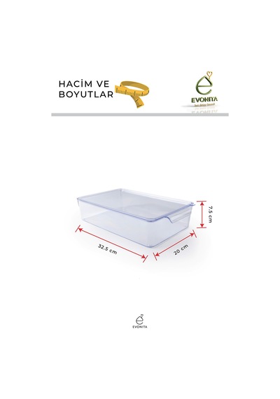 2'li L Kapaklı Şeffaf Buzdolabı Düzenleyici Saklama Kabı 32.5x20x7.5 Cm Gıda Saklama Organizer