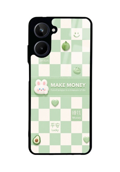 Realme 10 Green Make Money Tasarımlı Glossy Telefon Kılıfı Mint