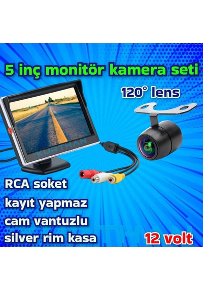 5 İnç Ekran Ve 1 Adet Kelebek Kamera Kayıt Yapmaz 12 Volt