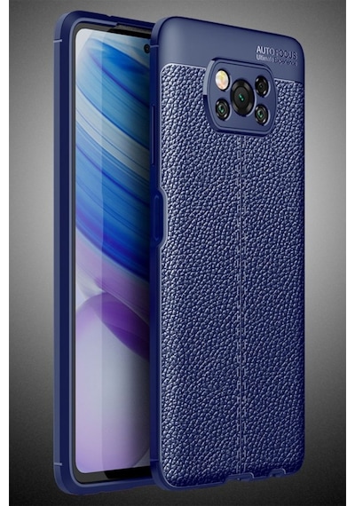 Xiaomi Poco X3 Pro Kilif Lens Koruma Deri Görünümlü Silikon Kapak 493893794