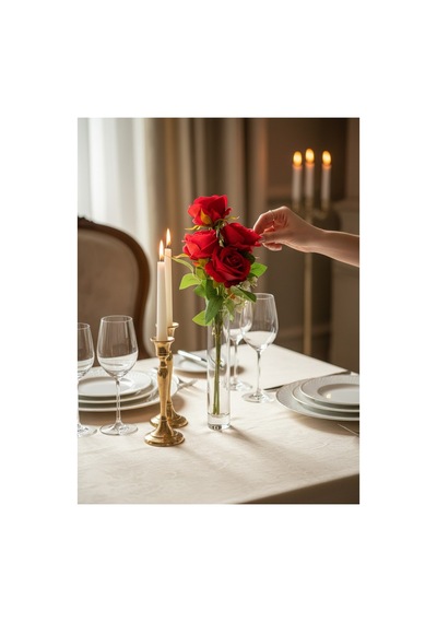 Premium 4 Kafalı Kadife Gül Buketi 60cm - Dekoratif Yapay Çiçek Kırmızı - 909538484 Kırmızı