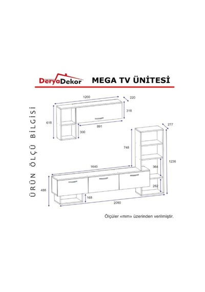 Tv Ünitesi Deva Beyaz Ceviz