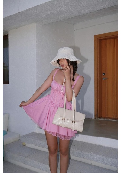 Shule Bags Calvino Vintage Baget Çanta Krem Krem
