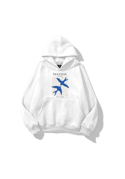 Startmore Unisex Matisse Abstract Doves Sweatshirt Beyaz Beyaz