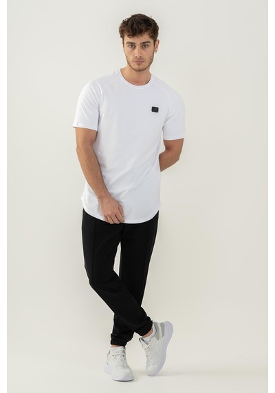 Maraton Sportswear Comfort Erkek Bisiklet Yaka Kısa Kol Basic Beyaz T-Shirt 21614-Beyaz