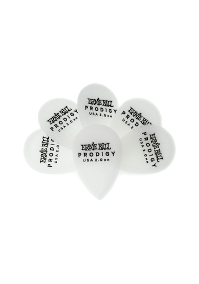 Ernie Ball 2.0mm Teardrop Prodigy Seçtikleri 6'lı Paket Beyaz