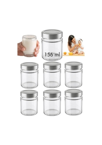 Milea 156 Ml Gümüş Kapaklı Cam Bebek Mama Kabı