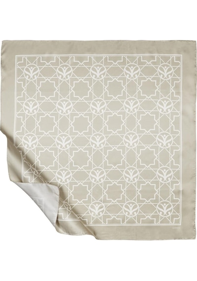 İpekevi Twill İpek Eşarp - Seljuk Monogram - Nil Yeşili - Gri