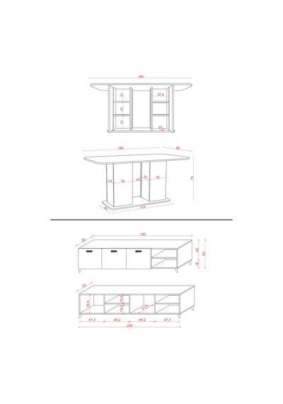 Lüks Yemek Odası Takımı 3 Parça %100 Mdf Konsol Yemek Masası Tv Ünitesi Yt01 Antrasit Lüks Yemek Odası Takımı 3 Parça %100 Mdf Konsol Yemek Masası Tv Ünitesi Yt01 Antrasit