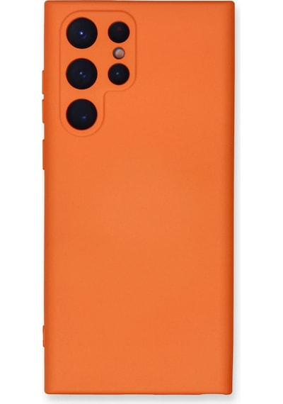 Newface - 83 - Samsung Galaxy Uyumlu S24 Ultra Kılıf Nano İçi Kadife Silikon - Csmo-tex - - Turuncu