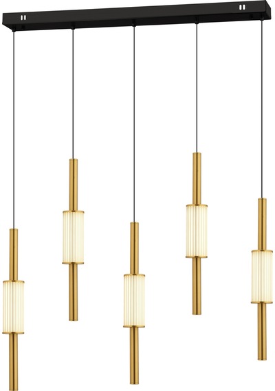 Thressa 5'li Sıralı Siyah Eskitme 3 Renkli Led Avize Siyah - Eskitme